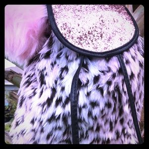 Pink Glitter Backpack with Keychain.